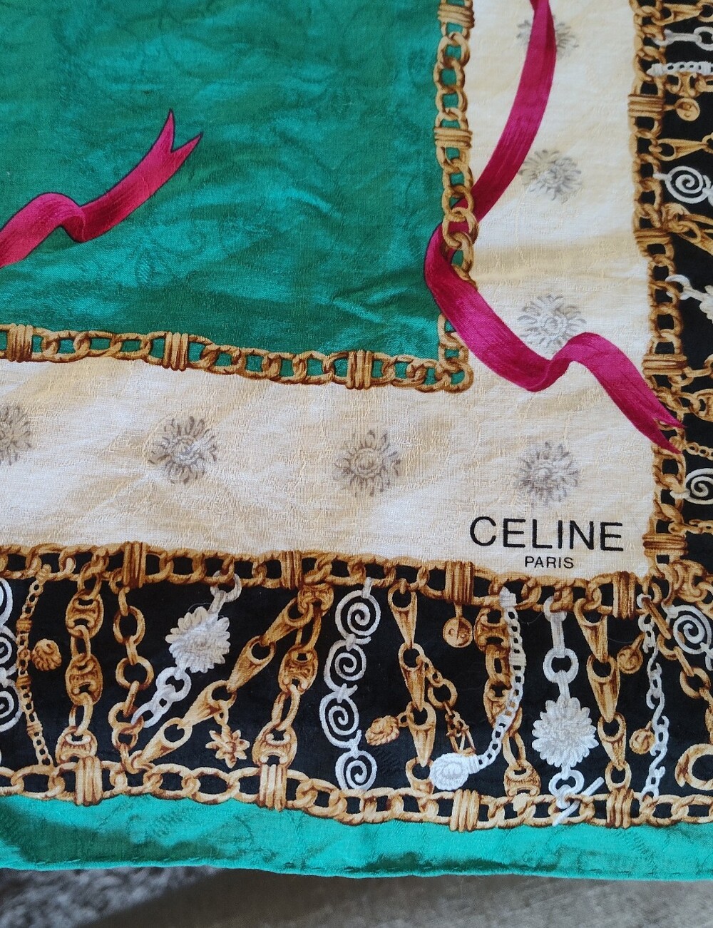 Celine 19x19 Approximate Scarf.. No Stains.. I Believe It's Cotton.